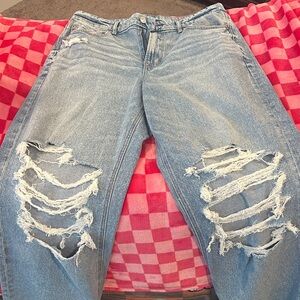 American Eagle Outfitters Light Blue Distressed Women's Jeans